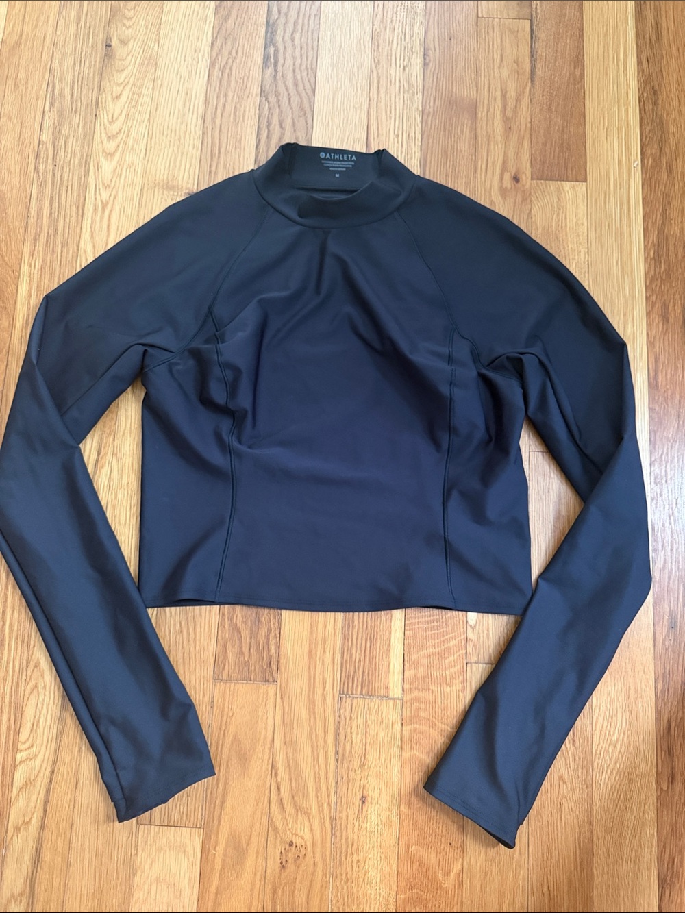 Athleta Black Long Sleeve Mock-Neck Performance Top NWOT